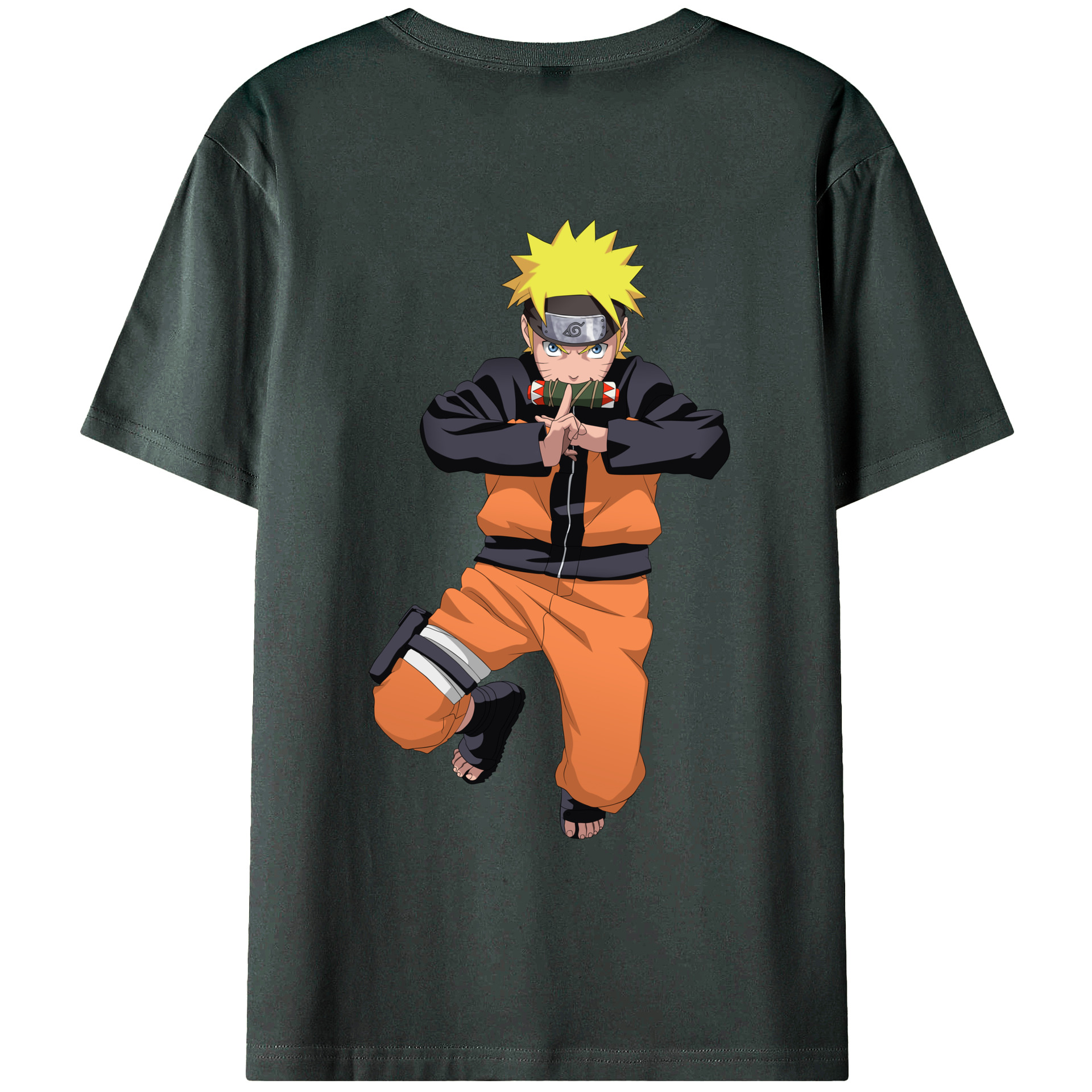 （画像用） NARUTO -ナルト- うずまき ナルト Uzumaki Naruto 綿100％ メンズ半袖Tシャツ（バックプリント） 通気性
